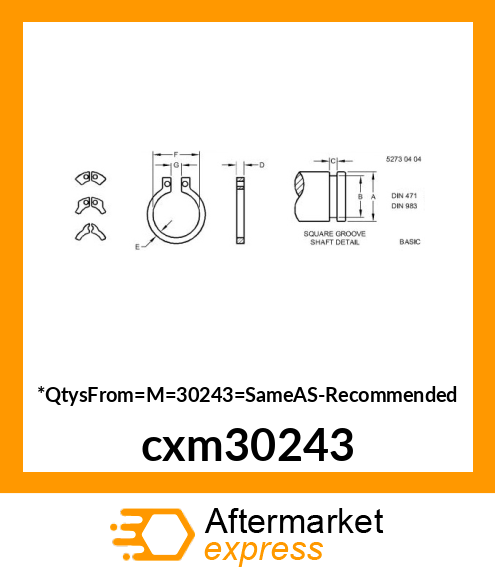 SNAP RING, EXTERNAL cxm30243