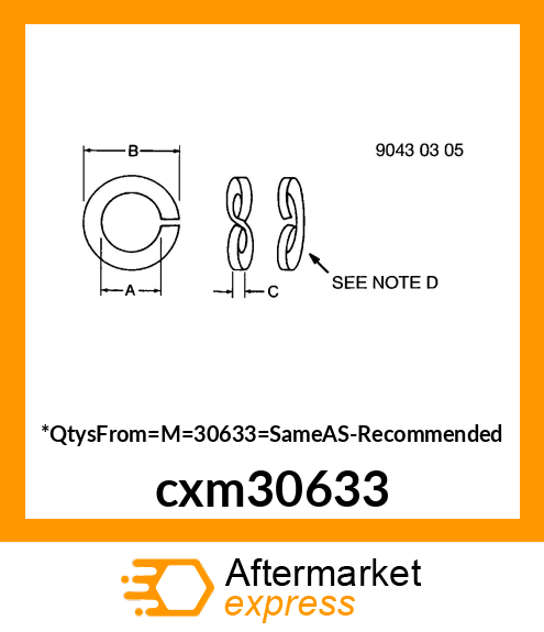 WASHER, HELICAL SPRING LOCK cxm30633