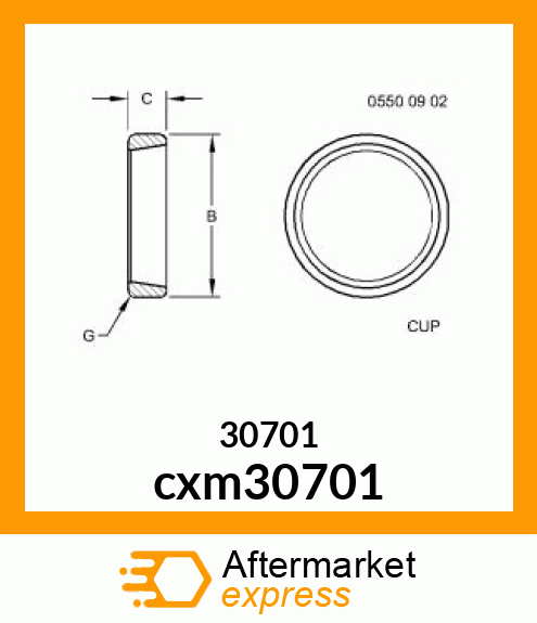 CUP,BEARING FINAL DRIVE cxm30701