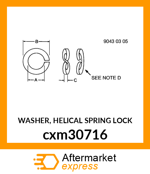 WASHER, HELICAL SPRING LOCK cxm30716