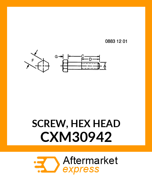 SCREW, HEX HEAD CXM30942