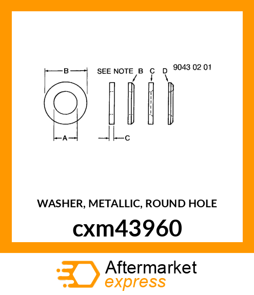 WASHER, METALLIC, ROUND HOLE cxm43960