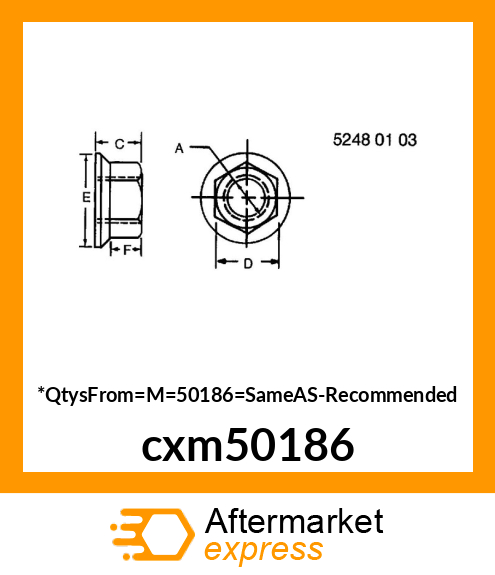 LOCKNUT 1/2 W/FLANGE cxm50186