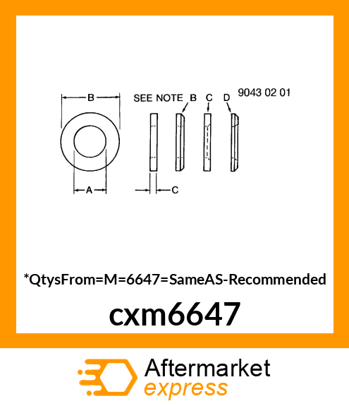 WHEEL SPINDLE WASHER cxm6647