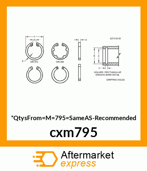 RING SNAP INTERNAL cxm795