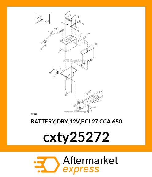 BATTERY,DRY,12V,BCI 27,CCA 650 cxty25272