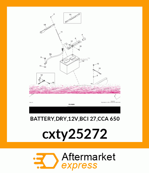 BATTERY,DRY,12V,BCI 27,CCA 650 cxty25272