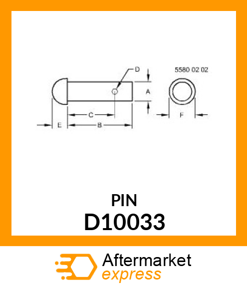 PIN 1/2 X 3 3/4 BUT HD RIVET D10033