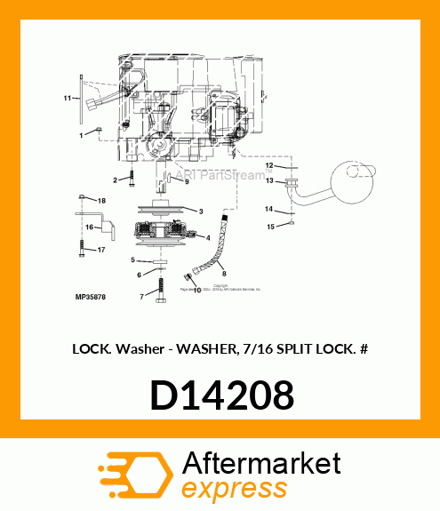 WASHER, HELICAL SPRING LOCK, RGLR D14208