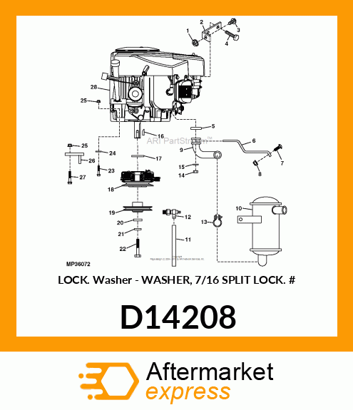 WASHER, HELICAL SPRING LOCK, RGLR D14208