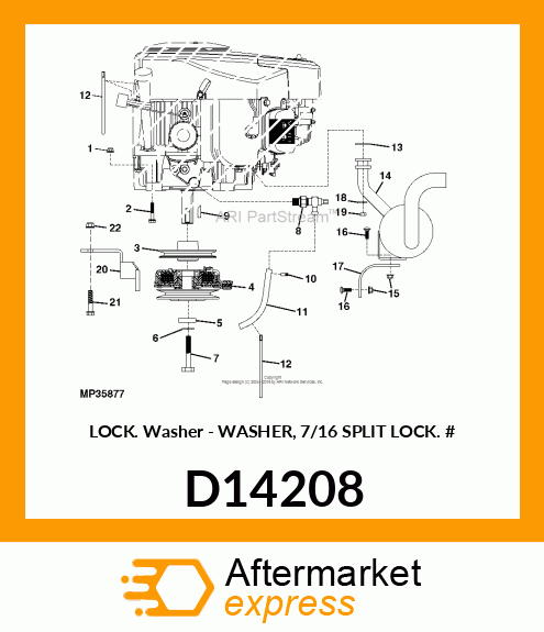 WASHER, HELICAL SPRING LOCK, RGLR D14208