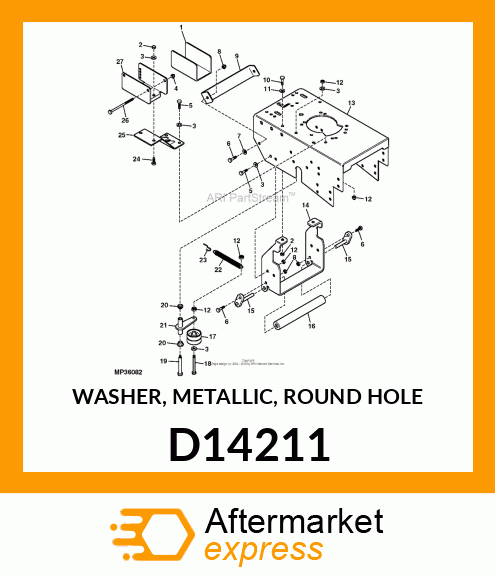 WASHER, METALLIC, ROUND HOLE D14211