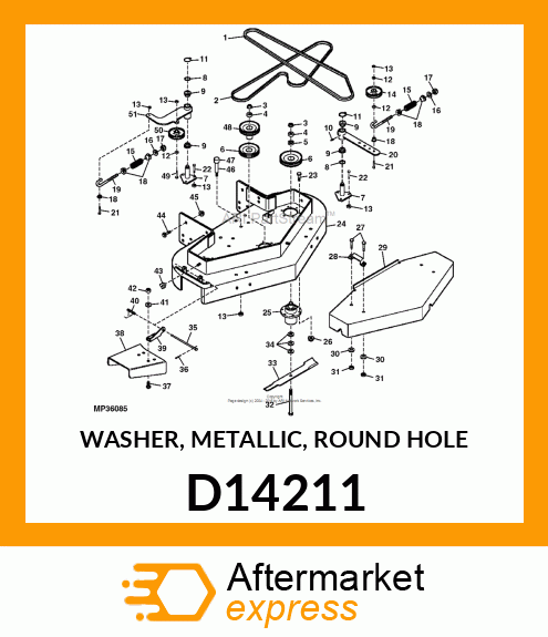 WASHER, METALLIC, ROUND HOLE D14211