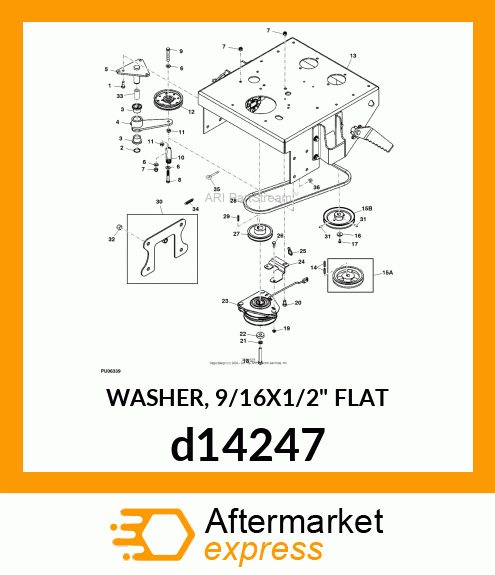 WASHER, 9/16X1/2" FLAT d14247