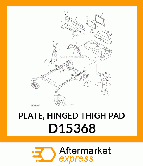 PLATE, HINGED THIGH PAD D15368