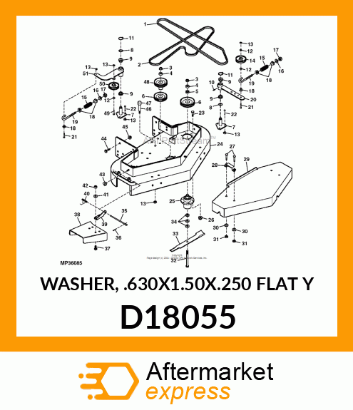 WASHER, .630X1.50X.250 FLAT Y D18055