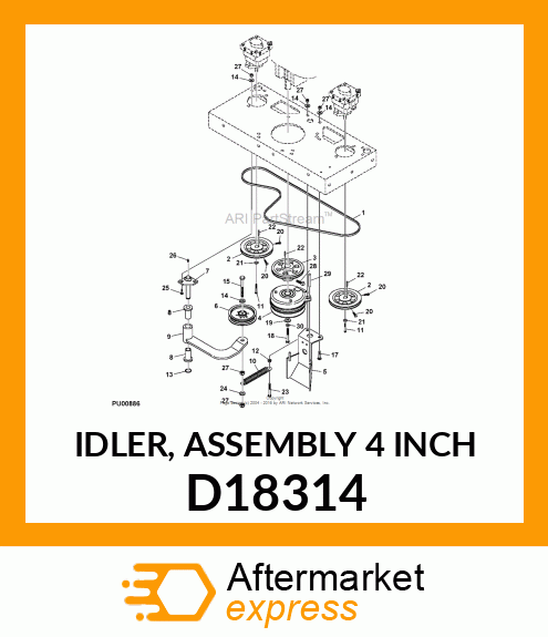 IDLER, ASSEMBLY 4 INCH D18314