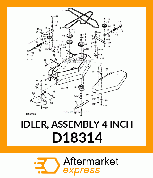 IDLER, ASSEMBLY 4 INCH D18314