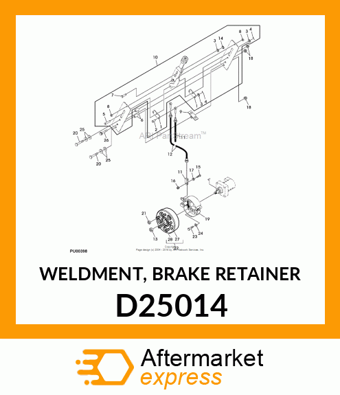 WELDMENT, BRAKE RETAINER D25014