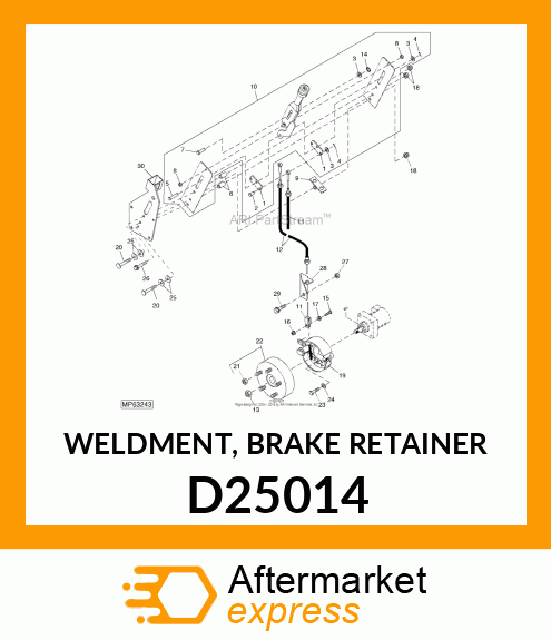 WELDMENT, BRAKE RETAINER D25014