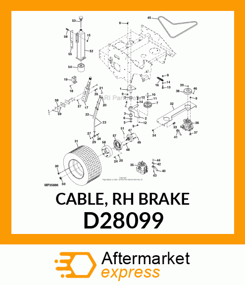 CABLE, RH BRAKE D28099