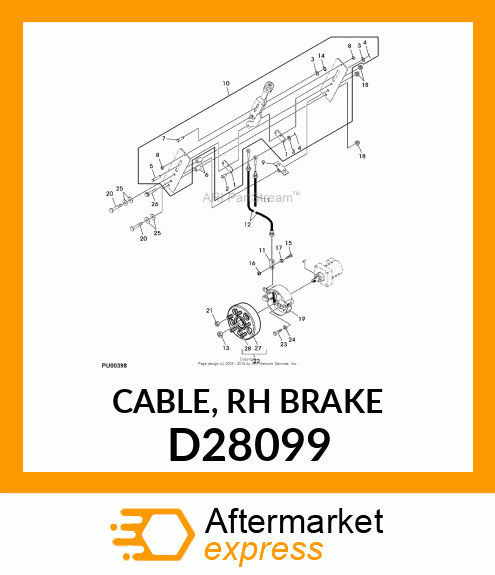 CABLE, RH BRAKE D28099