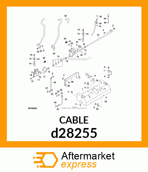 THROTTLE CABLE d28255