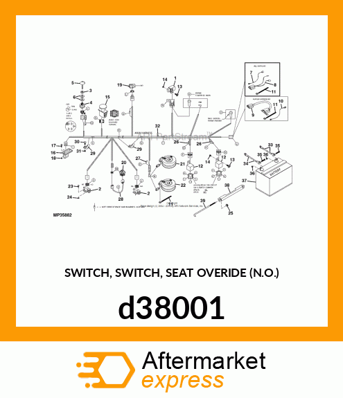 SWITCH, SWITCH, SEAT OVERIDE (N.O.) d38001