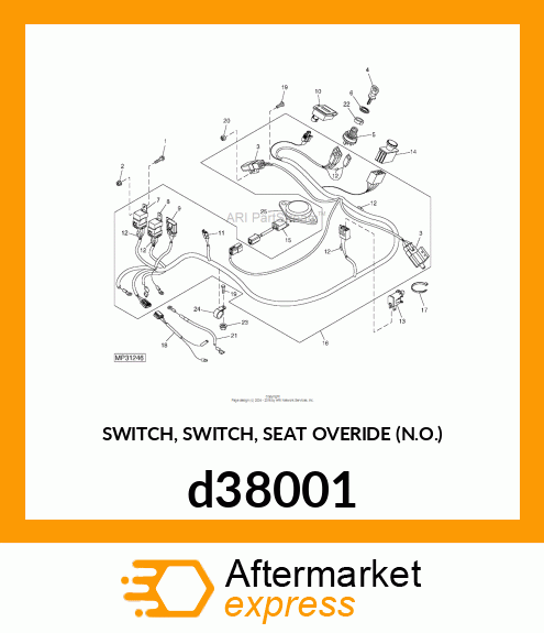 SWITCH, SWITCH, SEAT OVERIDE (N.O.) d38001