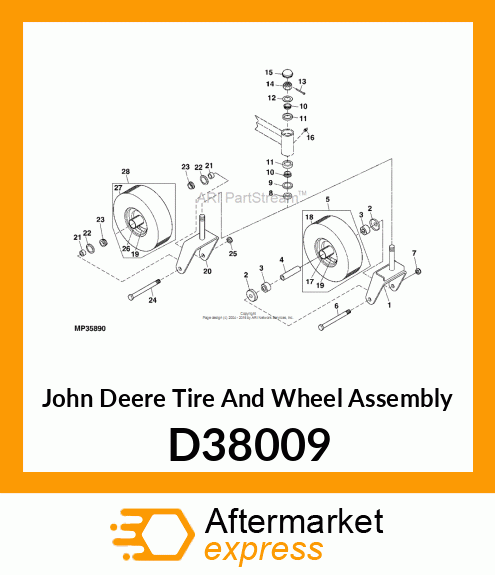 ASSEMBLY, CASTER WHEEL TIRE amp; BEARI D38009