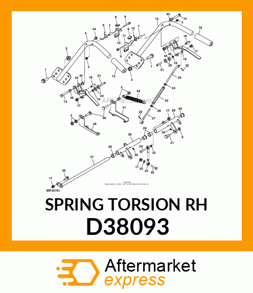 SPRING TORSION RH D38093