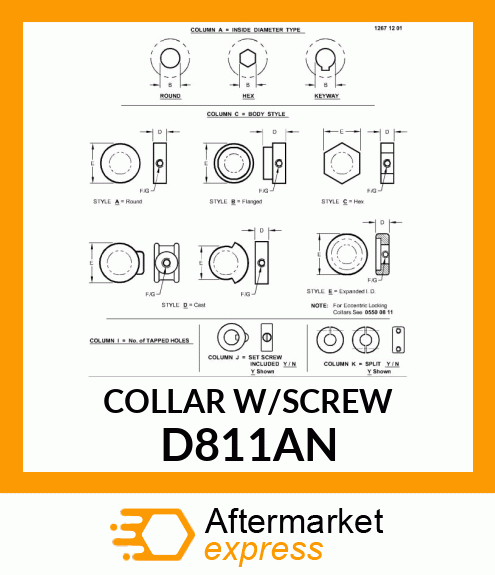 COLLAR SET SCREW D811AN