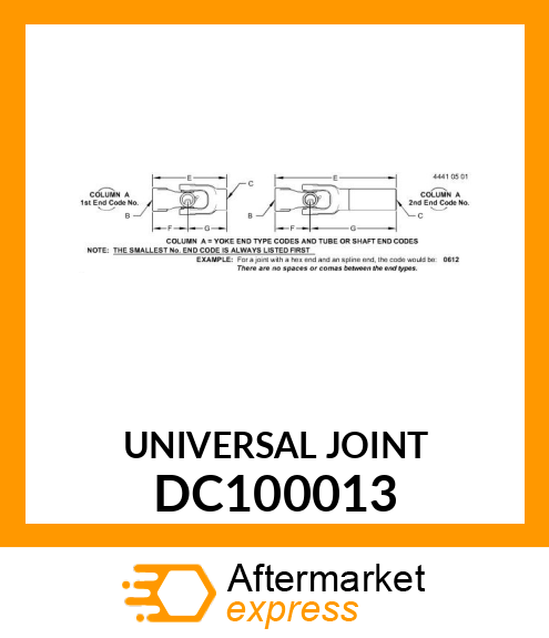 UNIVERSAL JOINT DC100013