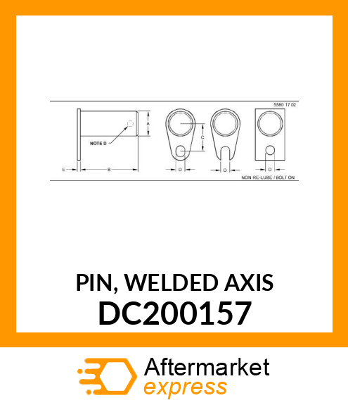 PIN, WELDED AXIS DC200157