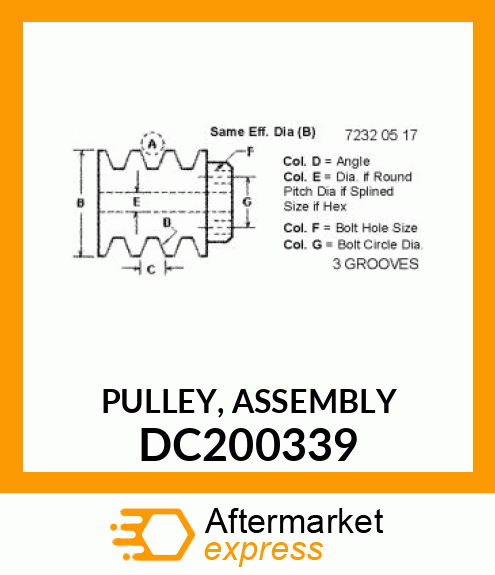 PULLEY, ASSEMBLY DC200339