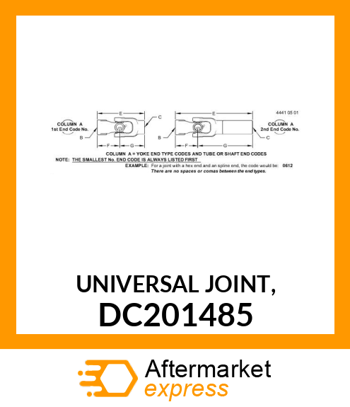 UNIVERSAL JOINT, DC201485
