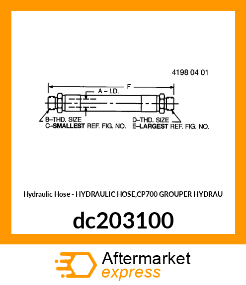 HYDRAULIC HOSE,CP700 GROUPER HYDRAU dc203100