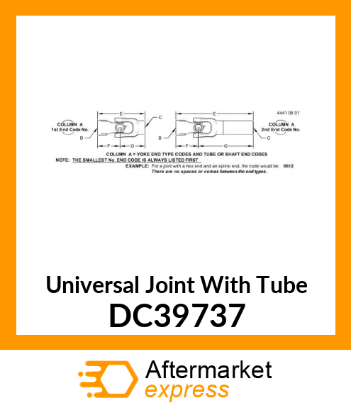 Universal Joint With Tube DC39737