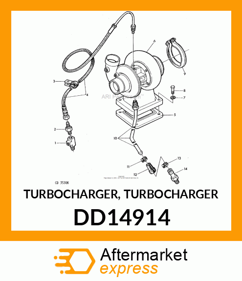 TURBOCHARGER, TURBOCHARGER DD14914