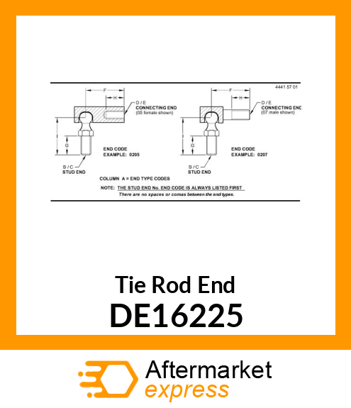 Tie Rod End DE16225