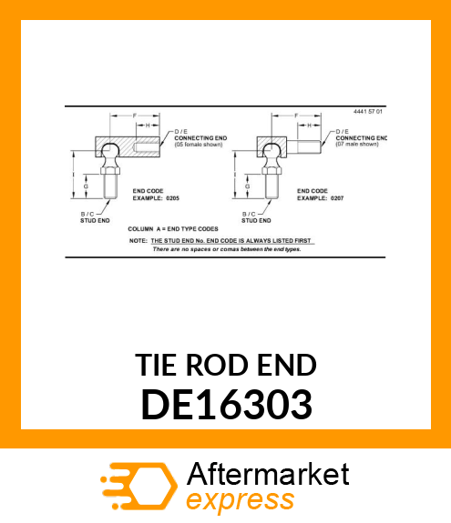 TIE ROD END DE16303