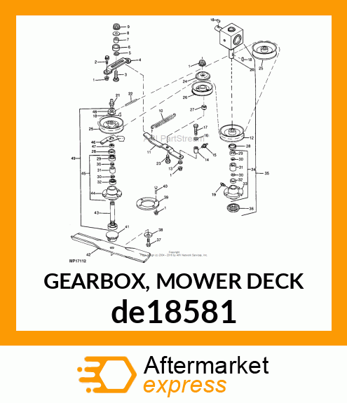 GEARBOX, MOWER DECK de18581