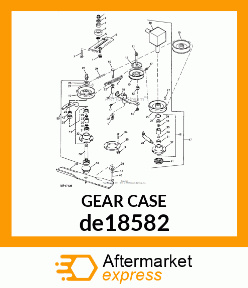 GEARBOX, MOWER DECK de18582