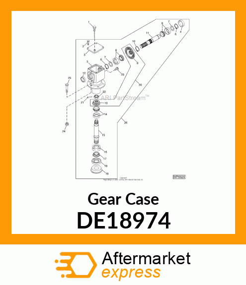 GEARCASE (OUTER, 1000 RPM) DE18974