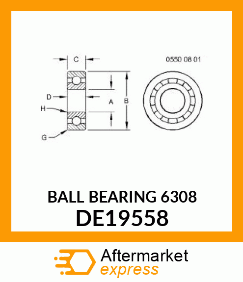 BALL BEARING 6308 DE19558