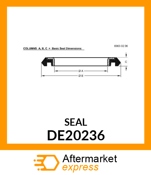 SEAL, MECHANICAL FACE SEAL DE20236