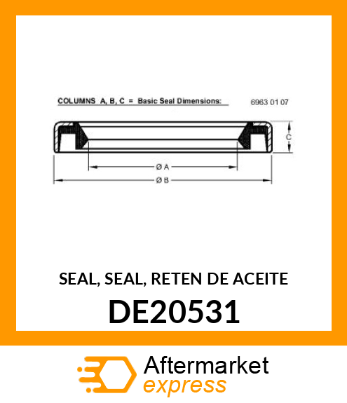 SEAL, SEAL, RETEN DE ACEITE DE20531