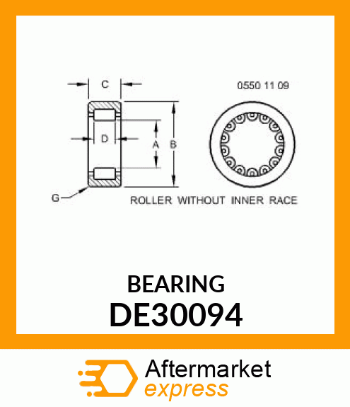 NEEDLE BEARING, IDLER ANDROMEDA RU DE30094