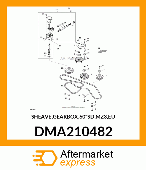 SHEAVE,GEARBOX,60"SD,MZ3,EU DMA210482