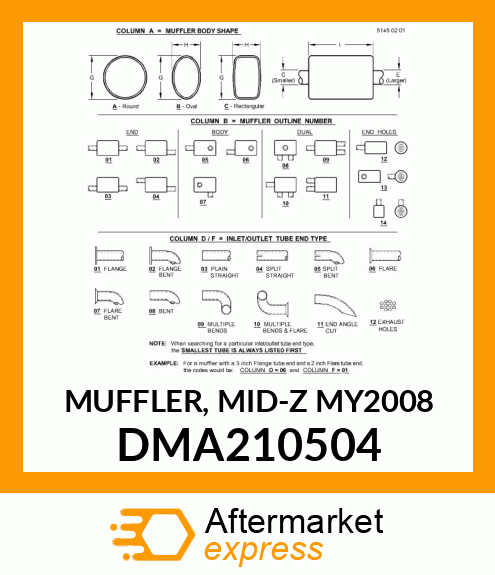 MUFFLER, MID DMA210504